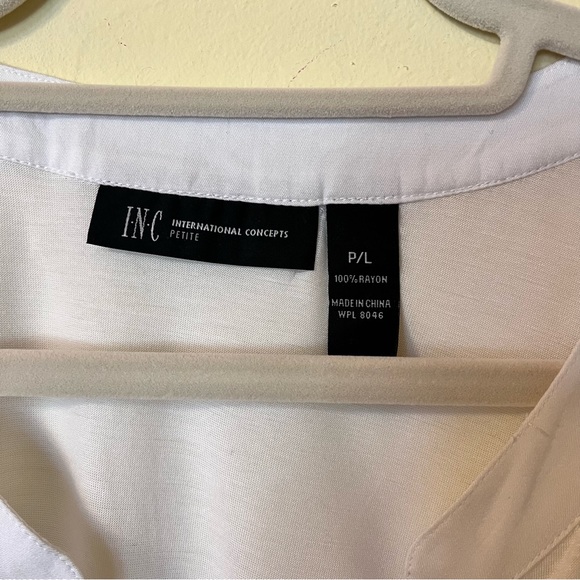 INC White Sleeveless Button-Down Blouse - Size PL - Picture 4 of 6